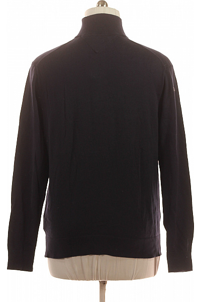 TOMMY HILFIGER Pánský tmavě modrý svetr se stojáčkem na zip elegantní Velikost xxl | TOMMY HILFIGER | obrázek 3