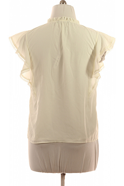 Ralph Lauren Elegantní společenská halenka s krátkým rukávem a volánky béžová Velikost L | Ralph Lauren | obrázek 3