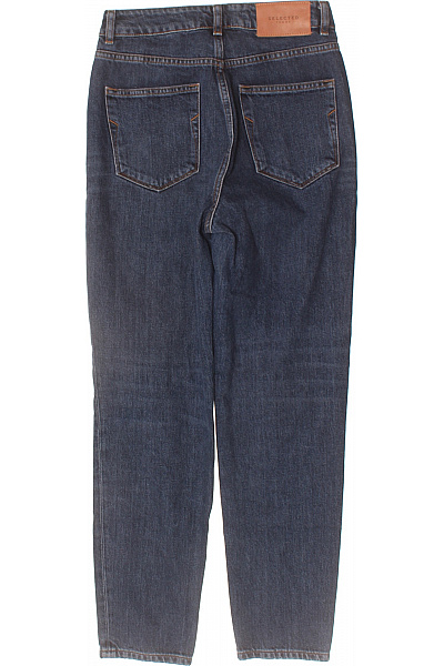 SELECTED Dámské bavlněné modré džíny volné seprané s vysokým pasem Vel. 25/32 | SELECTED | obrázek 2