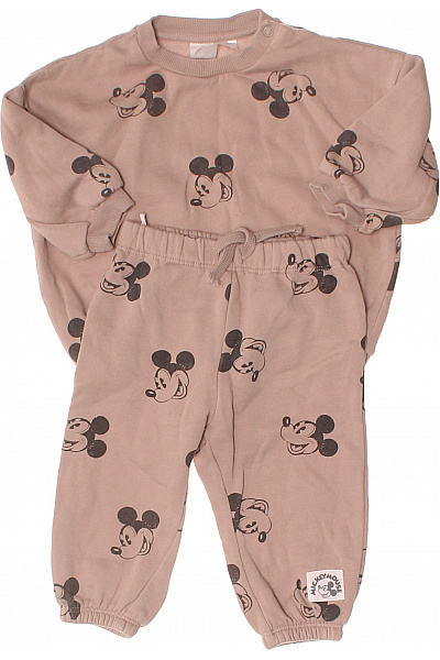 HM  Dětská Souprava Mickey Mouse Béžová S Potiskem Vel. 74