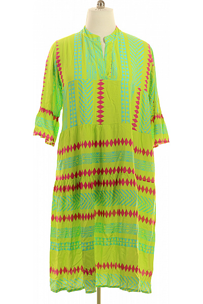 miss goodlife Zelené neonové tunikové šaty s potiskem pro volný čas Vel. l | miss goodlife | obrázek 2