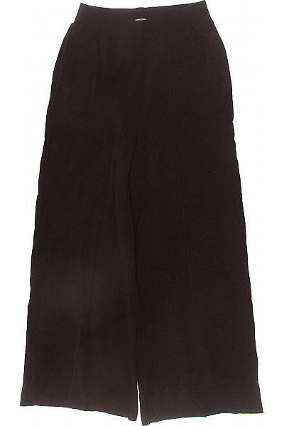 COTTON CANDY Dámské černé široké Volné Elegantní Látkové Kalhoty Vel. S