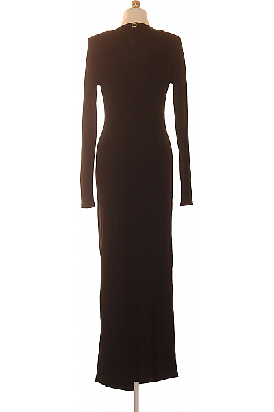 Černé dlouhé šaty s dlouhým rukávem elegantní večerní upnuté Velikost 40 | Unimoda | obrázek 3