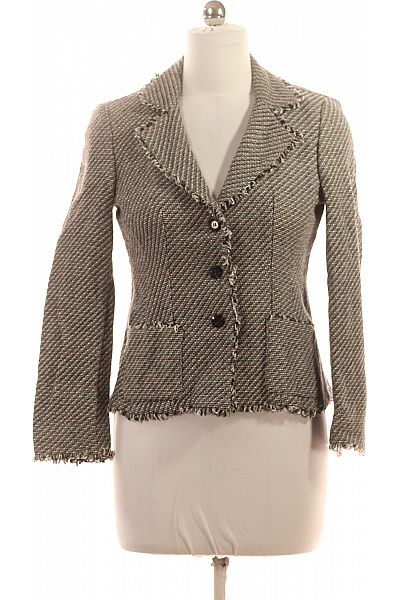 Marks & Spencer Teplé Sako Dámské Tvídové Vypasované Elegantní Podzimní Vel. 12