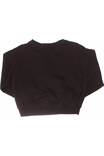 BENETTON Dívčí Černá Mikina Srdce Lesklý Trendový Svetr Vel. 130 | BENETTON | obrázek 2