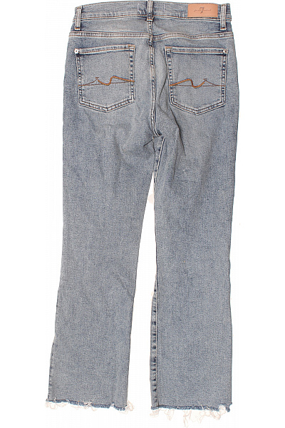 Dámské modré seprané džíny se roztřepenými nohavicemi Vel. 27 | Unimoda | obrázek 2