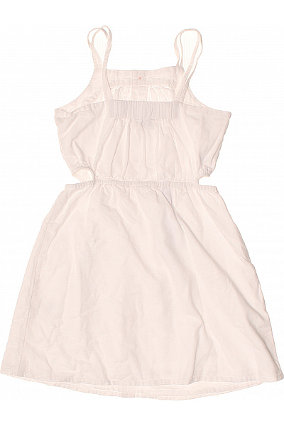 Canda Dívčí bílé letní šaty s výřezy knoflíky bavlněné Velikost 128 | Canda | obrázek 2