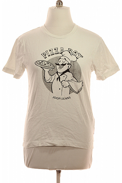 JOOP! Pánské Tričko Krátký Rukáv Bílé S Potiskem Kuchař Pizza Vel. M