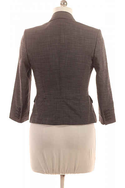 Next Šedé polyesterové vypasované sako kárované elegantní společenské s 3/4 rukávem Vel. 8 | Next | obrázek 3