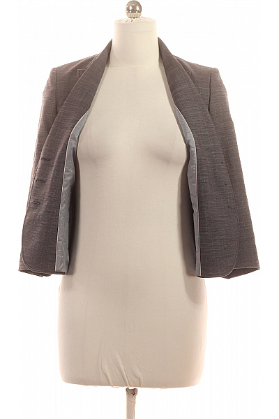 Next Šedé polyesterové vypasované sako kárované elegantní společenské s 3/4 rukávem Vel. 8 | Next | obrázek 4