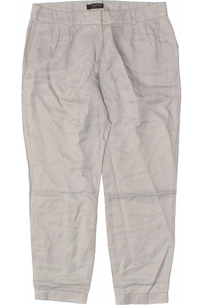 Dámské lněné volnočasové kalhoty s puky béžové Velikost 36 | Unimoda | obrázek 2