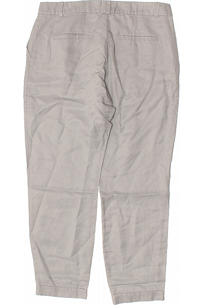 Dámské lněné volnočasové kalhoty s puky béžové Velikost 36 | Unimoda | obrázek 3