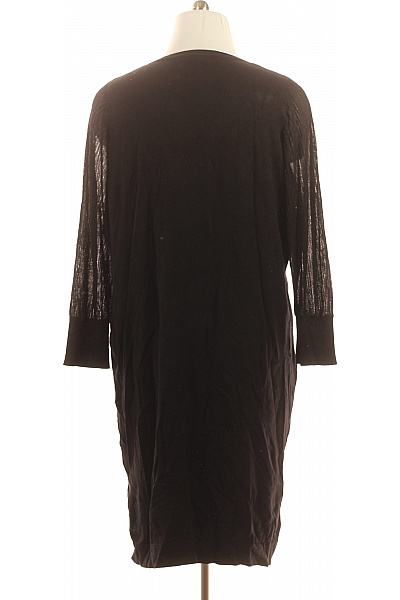 VIA APPIA DUE Černé pletené šaty tunikové volné s dlouhým rukávem Velikost 50 | VIA APPIA DUE | obrázek 2