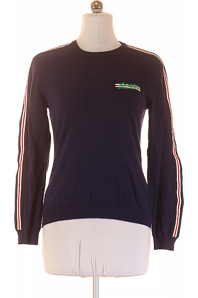 MOSCHINO Dámský tmavě modrý pruhovaný sportovní pulovr přes hlavu Vel. 42 | MOSCHINO | obrázek 2