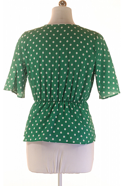 Next Zelená puntíkovaná zavinovací halenka s krátkým rukávem a gumou v pase Vel. 40 | Next | obrázek 2