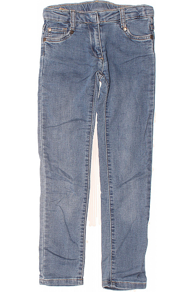 Dívčí Džíny Modré Elastické Slim Fit Střední Praní Velikost 122