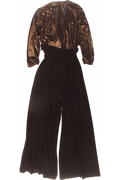 Phase Eight Dámský bronzový lesklý overal s černými širokými nohavicemi a páskem Vel. 10 | Phase Eight | obrázek 3