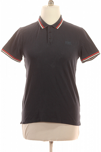 Roberto Cavalli Polo Tričko Tmavě Modré S Proužky Na Rukávech A Límečku Vel. Xl