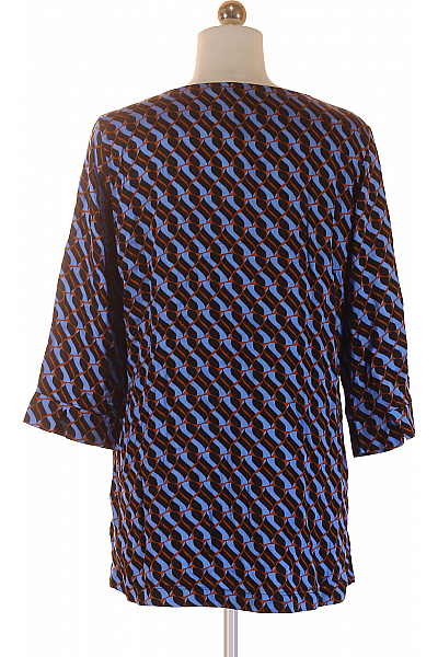 COMMA Dámská tuniková halenka modalová modrá hnědá vzorovaná s 3/4 rukávem Vel. 36 | COMMA | obrázek 2