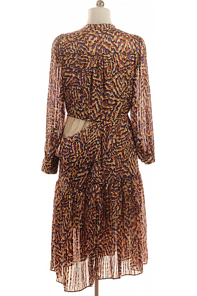 SECOND FEMALE Polyesterové šaty midi zvířecí vzor s dlouhým rukávem Vel. m | SECOND FEMALE | obrázek 2