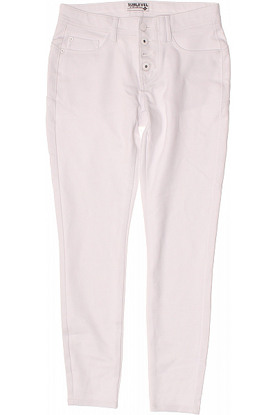 Sublevel dámské bílé skinny kalhoty s vysokým pasem volnočasové Vel. s | Sublevel | obrázek 2