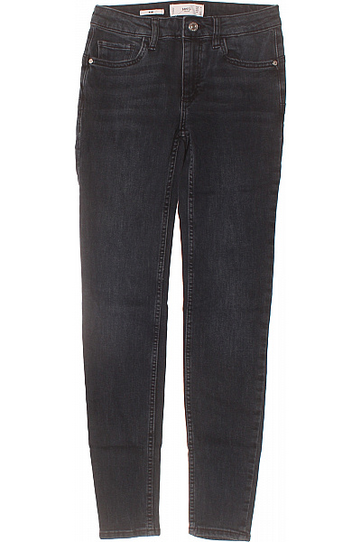 MANGO Dámské Bavlněné černé Slim Džíny Skinny S Kapsami Vel. 32