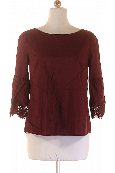 s.OLIVER Dámská bordó halenka lodičkový výstřih krajková zvonové rukávy elegantní Vel. 40 | s.OLIVER | obrázek 2