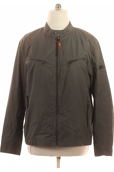 Camel Active Pánská Bavlněná Jarní Bunda Tmavě Zelená Lehká Outdoorová Se Zipem Velikost 52
