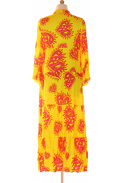 miss goodlife Dámské šaty žluté s dlouhým rukávem a potiskem Vel. s | miss goodlife | obrázek 2