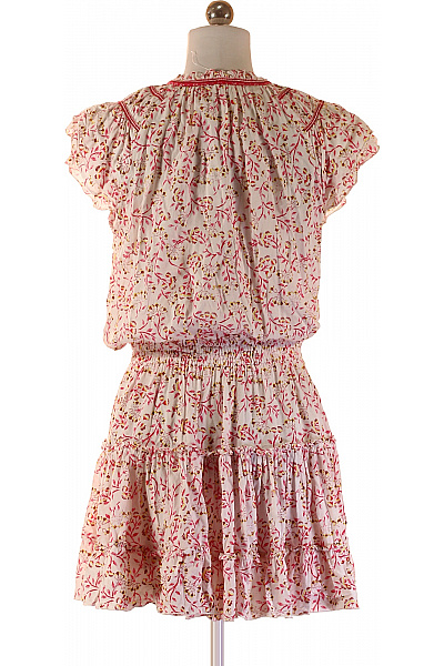 Růžové Květované Mini Šaty Boho Volné Letní Denní Velikost M | Unimoda | obrázek 3