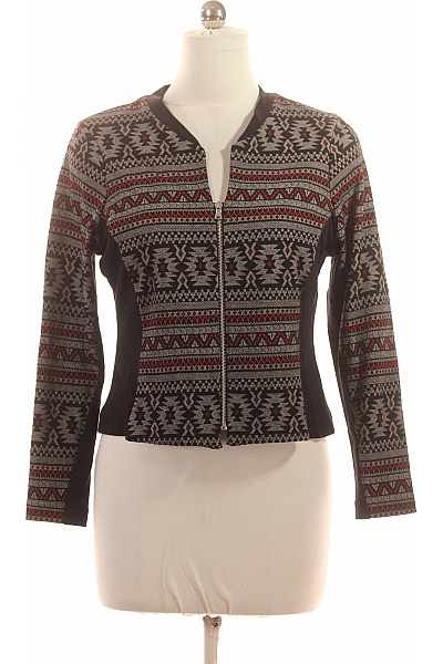 Marks & Spencer Dámská krátká bunda se zipem etno vzor šedá černá červená Vel. 42 | Marks & Spencer | obrázek 2