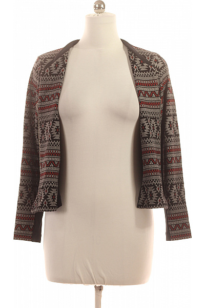 Marks & Spencer Dámská krátká bunda se zipem etno vzor šedá černá červená Vel. 42 | Marks & Spencer | obrázek 4