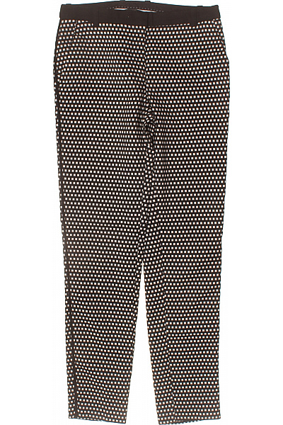 MANGO Dámské polyesterové kalhoty černobílé kostkované rovné elegantní Vel. 34 | MANGO | obrázek 2