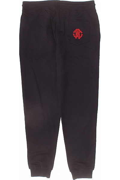 roberto cavalli Pánské bavlněné tepláky černé sportovní volnočasové s potiskem s kapsami Vel. xl | roberto cavalli | obrázek 2