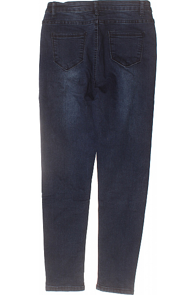 shein Dámské bavlněné modré džíny skinny s vysokým pasem seprané Vel. M | shein | obrázek 2