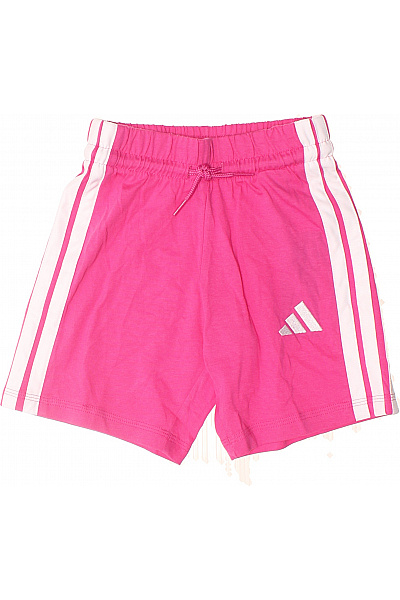 ADIDAS Dívčí Kraťasy Růžové Tříproužkové Sportovní S Potiskem Vel. 110 | ADIDAS | obrázek 2
