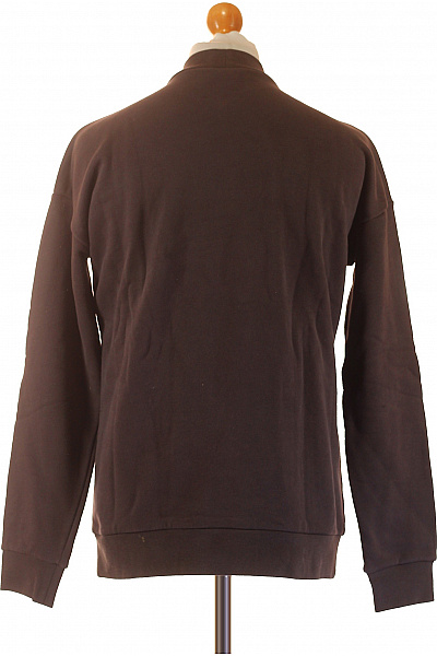 Pánská hnědá mikina bez kapuce se stojáčkem jednobarevná streetwear Vel. s | Unimoda | obrázek 2