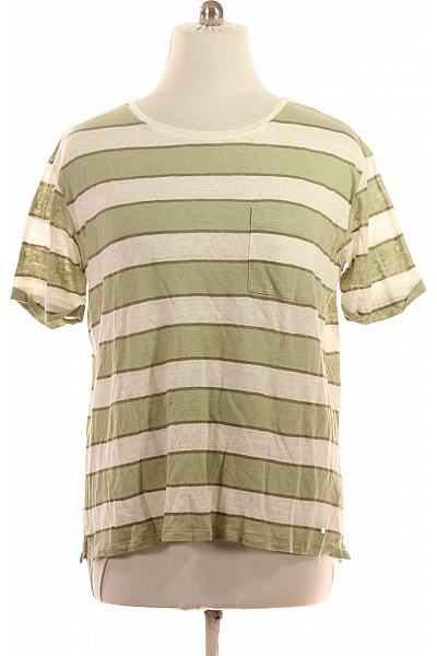 BRAX Pánské Pruhované Tričko Krátký Rukáv Letní Basic S Kapsou Velikost 46