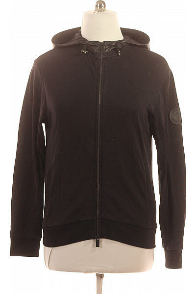 Pánská černá jednobarevná mikina s kapucí a dlouhým rukávem na zip Velikost xl | Unimoda | obrázek 2