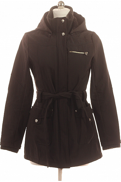 Miss Sixty Dámská černá Polyesterová Parka S Kapucí A Páskem Podzimní Stylová Zateplená Vel. M