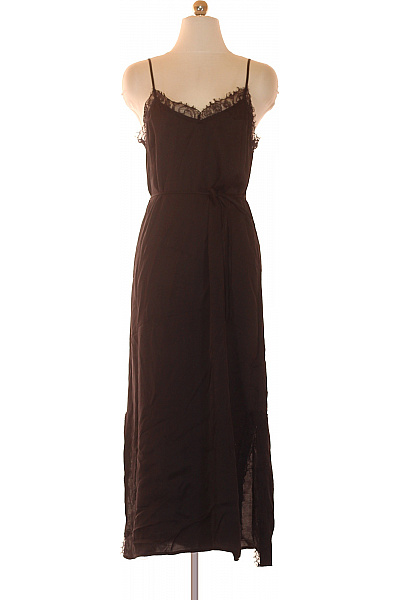 TWINSET Dámské černé krajkové letní šaty na ramínka s páskem maxi Velikost 44 | TWINSET | obrázek 2