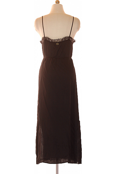 TWINSET Dámské černé krajkové letní šaty na ramínka s páskem maxi Velikost 44 | TWINSET | obrázek 3