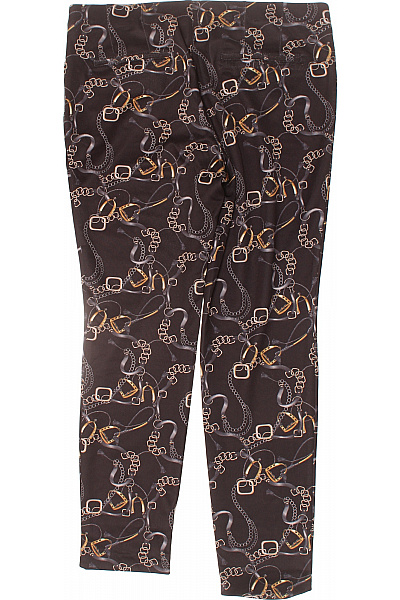 atelier Dámské rovné kalhoty černé s potiskem řetězů a opasků elegantní Vel. 44 | atelier | obrázek 2