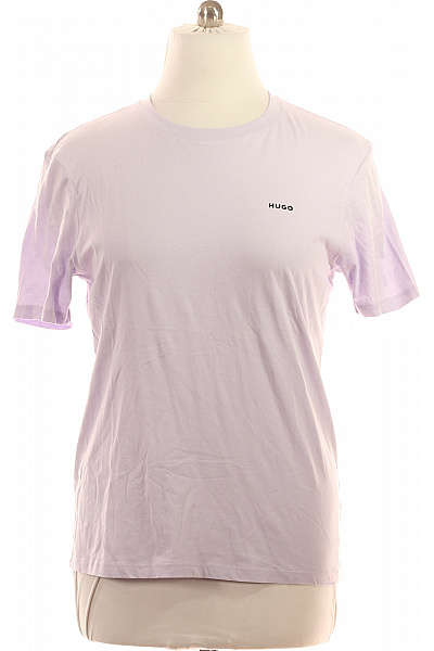 Hugo Boss Pánské fialové tričko s krátkým rukávem a nápisem basic Vel. m | Hugo Boss | obrázek 2