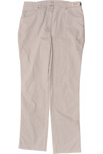 BRAX Dámské Bavlněné Béžové Rovné Kalhoty S Kapsami Velikost 40