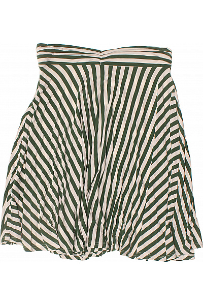 Dámská zelenobílá pruhovaná volná letní mini sukně Vel. L | Unimoda | obrázek 3