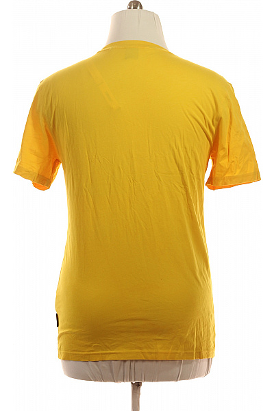 Hugo Boss Pánské bavlněné žluté tričko s krátkým rukávem a potiskem 3055 Velikost l | Hugo Boss | obrázek 3