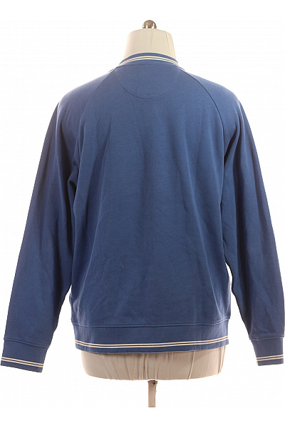 Esprit Pánská modrá mikina bez kapuce s dlouhým rukávem a potiskem pruhovaná streetwear Velikost XL | Esprit | obrázek 2