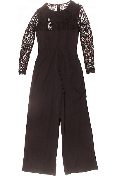 Yumi Dámský černý overal krajkové dlouhé rukávy široké nohavice Vel. 34 | Yumi | obrázek 2