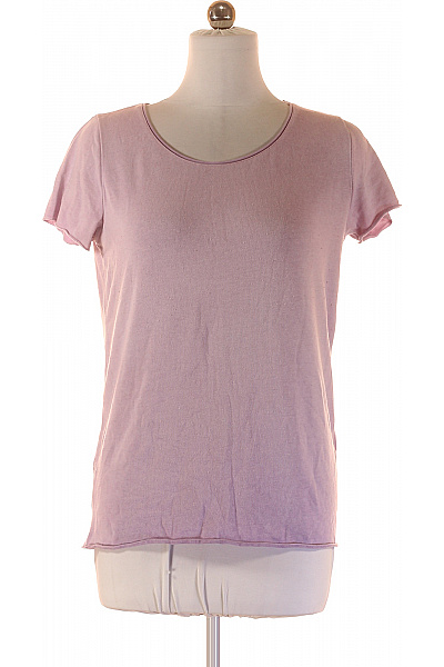Dámské Tričko S Krátkým Rukávem Lila Basic žebrované Velikost M